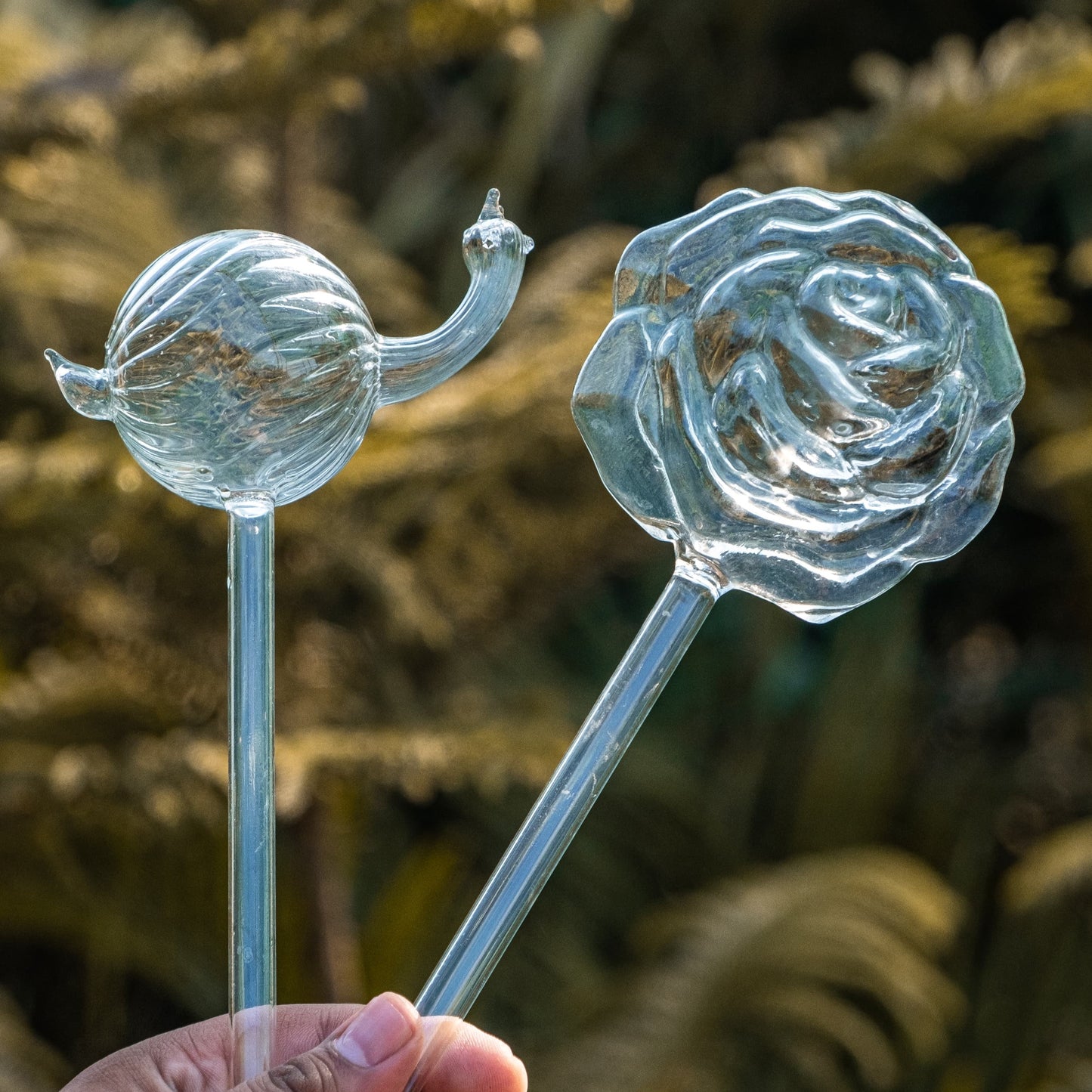 Rose Shape Self Watering Glass Bulb