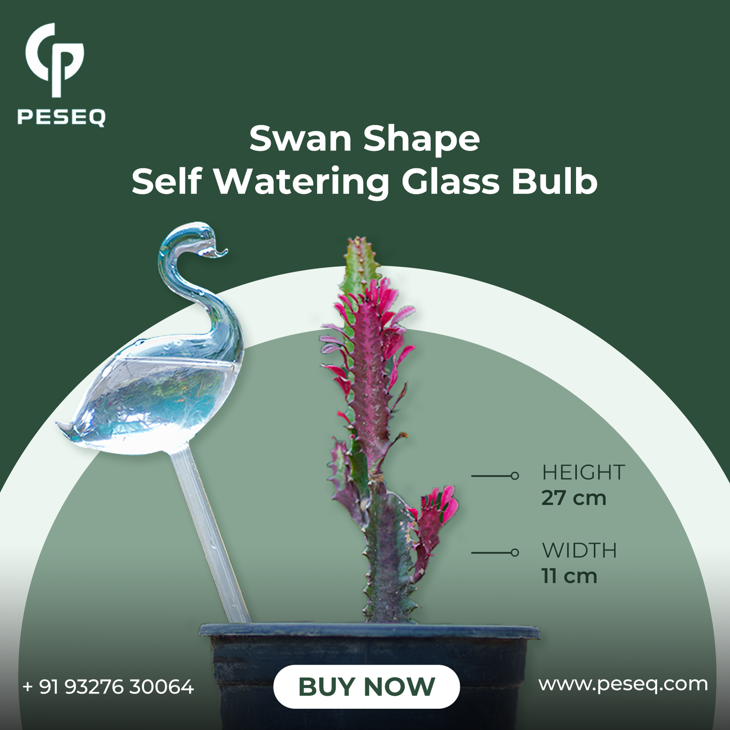 Swan Shape Self Watering  Glass Globe